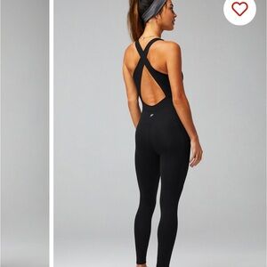 Fabletics Black Oasis Twist Front 7/8 Jumpsuit